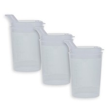 3x Schnabelbecher Transparent Öffnung 12 x 10 mm Schnabeltasse mit Deckel