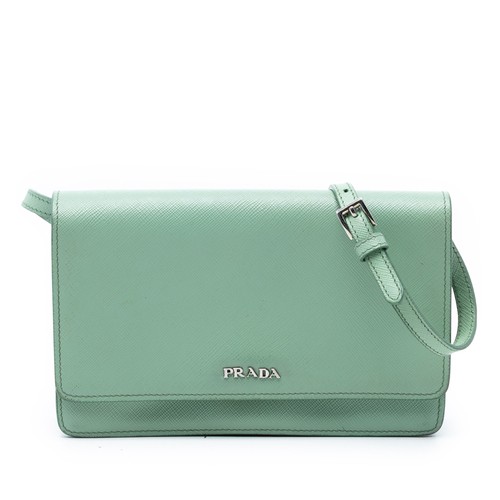 Prada saffiano wallet strap - wallet, on
