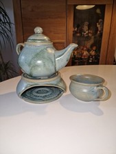 Tee Service Set Steingut Grün