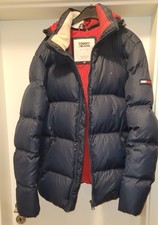 Tommy Hilfiger Herren Winterjacke Daunenjacke Jacke Gr. L mit Kapuze blau Top
