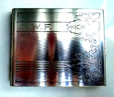 Kraft Alpacca Pforzheim Zigaretten -Etui versilbert Gravur Akanthus -Blatt antik