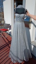 Abendkleid / Ballkleid Glitzer Silber - Größe 38