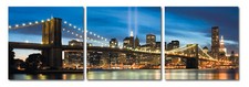 Bild 3er-Set USA Brooklyn Bridge New York Skyline Fotodruck Wandbild 3-teilig