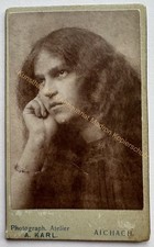 orig. CDV Foto Fotografie Frau Dame Bild alt Mode um 1900 Aichach Jugendstil