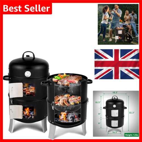Vertikaler holzkohle smoker - vertikaler,