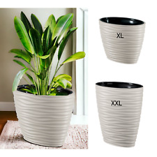 Blumenkübel Slim Welle Blumentopf Pflanzgefäß 3D Effekt Farben Grau 2 Größen