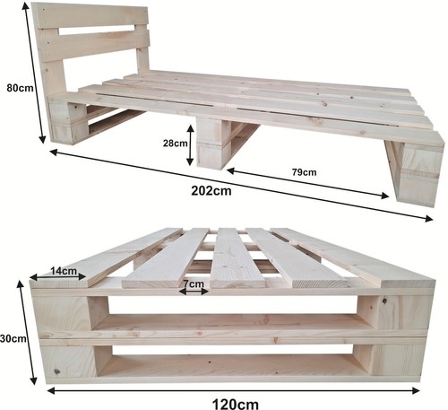 Palettenbett aus holz - holz, mit