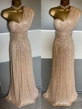 Elegantes Abend Pailletten Hochzeit Party Abschlussball Cocktail Maxikleid