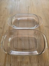 DDR Saale-Glas Auflaufform Oval  Deckel FEUERFEST Backform Bräter 02272 02270