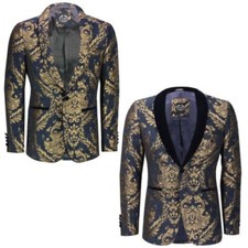 Herren jacquard blazer gold - jacquard,