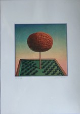 Rudolf Hausner Signiert Lithografie mit Unterschrift Limitierte Graphik Signed