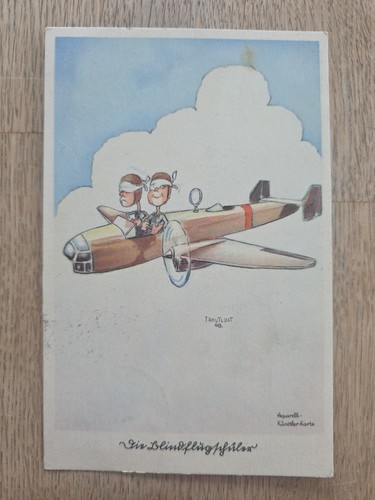Künstler flieger humor - künstler-ak, flieger-humor