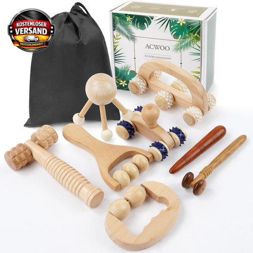 Holz faszienrolle massage set - massage,