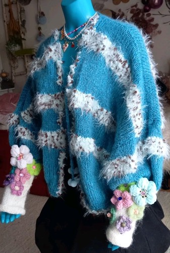 Strickjacke oversitze unikat - strickjacke,