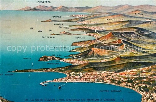 Esterel panoramakarte - esterel,