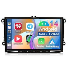 128GB Android 14 Autoradio GPS Navi CarPlay DAB+ FÜR VW PASSAT B6 B7 CC MAGOTAN
