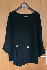 217M ) Lagenlook Tunika Bluse Zipfel  One Size  Schwarz  Donna -Sophia