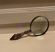 Vintage Leselupe ❤️ Lesehilfe Handlupe Schreibtisch Zubehör Silber Antik