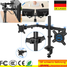 2 Fach Monitorhalterung Monitor Bildschirm Doppel Halter Ständer Tischhalterung