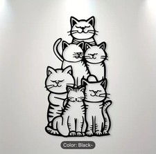 2D Katzen Metall Wanddeko für