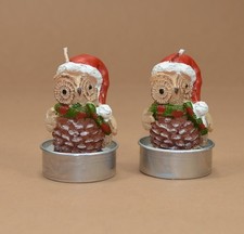 Teelichtkerze 2 Stück Eule