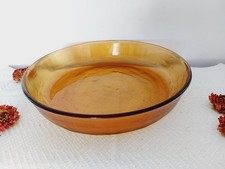 Arcoroc Sierra flache Glasschale Schüssel Pressglas 70er gelb/bernstein