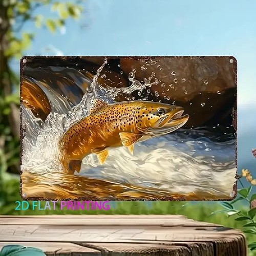 Blechschild forelle fisch - blechschild,