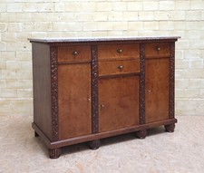 ANTIK! Anrichte restauriert Art Déco um 1925 Eiche Buffet Sideboard Marmorplatte