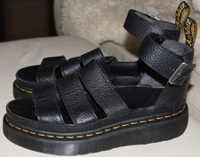 Dr. Martens Clarissa II Quad 39/ UK 6 Sandale Milled Nappa Leder Schwarz Neuw.