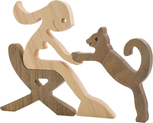 Hölzerne katzenfiguren - hölzerne,
