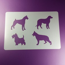 A5 Schablone Hund 4 Hunde Dog