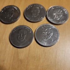 5 Münzen Medaille Shell 1970 Fußball WM Mexiko  silberfarben