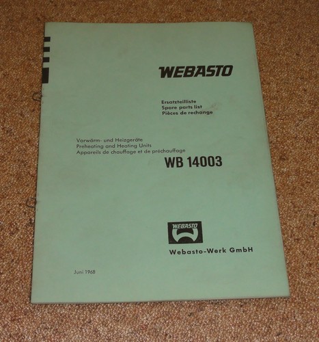 Teilekatalog webasto vorwärm - webasto, vorwärm-