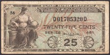 USA Militär Banknote der