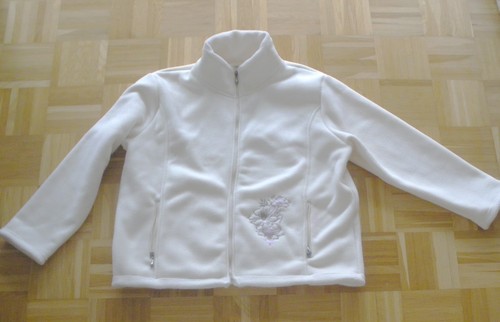 Warme weiße fleecejacke - weiße, gr