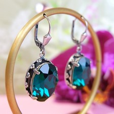 Jugendstil Ohrringe Grün