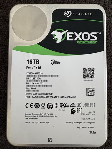 Seagate exos x16 - exos, 16tb