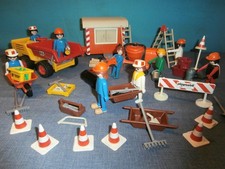 Playmobil Bauarbeiter/Straßenarbeiter Set mit Bauwagen, Kipper u. viel Zubehör