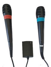 SingStar: Mikrofone rot/blau + Adapter - einzelner Verkauf - PS2 - Playstation 2