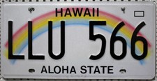 Hawaii Nummernschild USA Kennzeichen Autoschild US License Plate Aloha State LLU