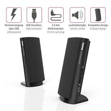Hama PC Lautsprecher Boxen E80 USB 2.0 Laptop Computer Speaker Stereo Aux Kabel