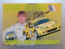 Motorsport Autogrammkarte Gino Kruhs, KW Berg-Cup Renault Megane