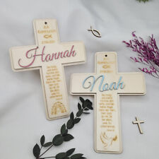 Personalisiertes Holzkreuz für Kommunion Pate Geschenk Wanddeko Kreuz Tischdeko