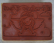 Großer Kinder STEMPEL Weihnachten ENGEL Grohes Fest 12 x 9 cm basteln