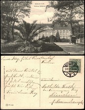 Ansichtskarte Tiergarten-Berlin Schloß Bellevue Kutsche Palme 1913
