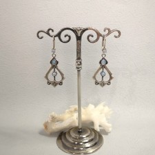 Jugendstil Opal Ohrringe Opalschmuck Vintage Retro antik Sterling Silber 925/-