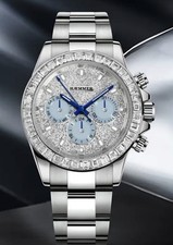 Luxuriöse hochwertige Haemmer Automatik Armbanduhr Diamant-Brilliant Style 42 mm