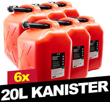 6x 20L BENZINKANISTER RESERVEKANISTER  AUSGIEßER KRAFTSTOFF DIESEL KANISTER ROT