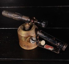 Antiker Lötbrenner Vulcano Alemania No. 424 Messing Lötlampe #D