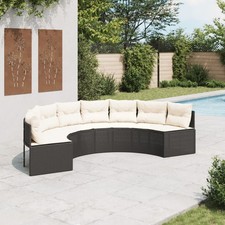 Gartensofa mit Kissen Halbrund